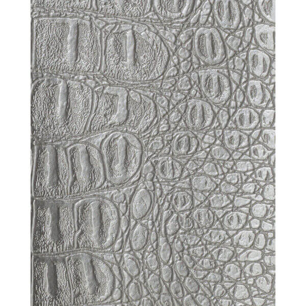 Metallic Alligator Faux Leather 20 yard roll wholesale - Silver